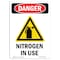 Signmission Safety Sign, OSHA Danger, 10" Height, Rigid Plastic, Nitrogen In Use, Portrait OS-DS-P-710-V-2458 - alternate 1